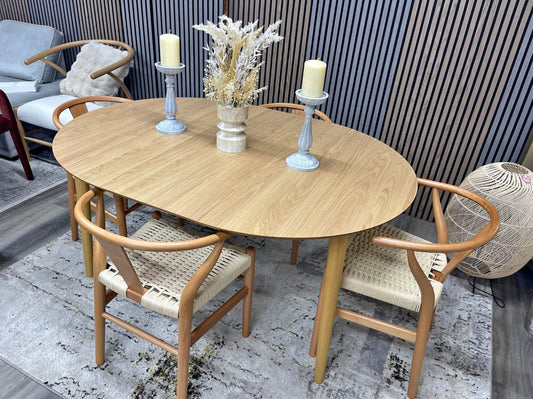 Round Extendable Dining Table And 4 Chairs