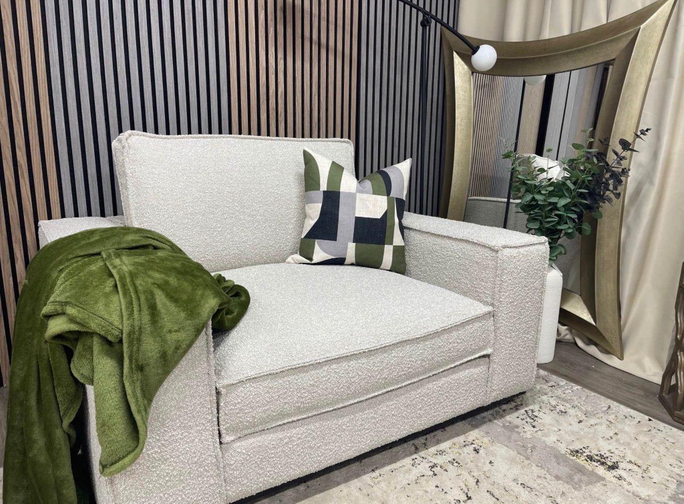 Bruges Speckled Light Grey Boucle Deep Relaxed Seat