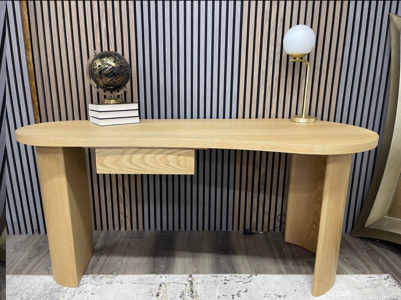 Courbe Curved Light Oak Desk