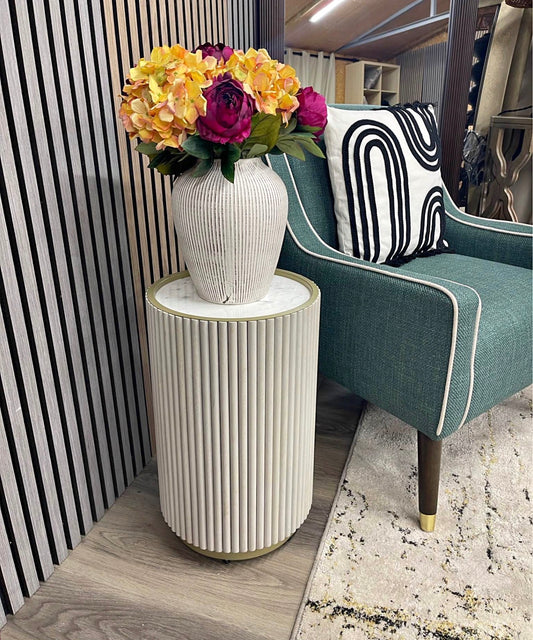 Valencia Marble And Mango Wood Side Table