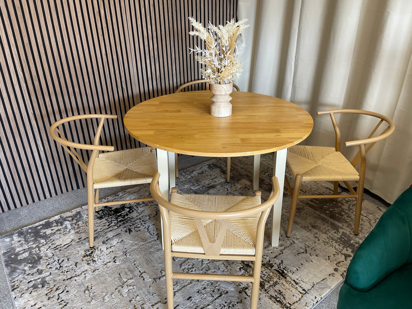 4 Wishbone chairs and dining table