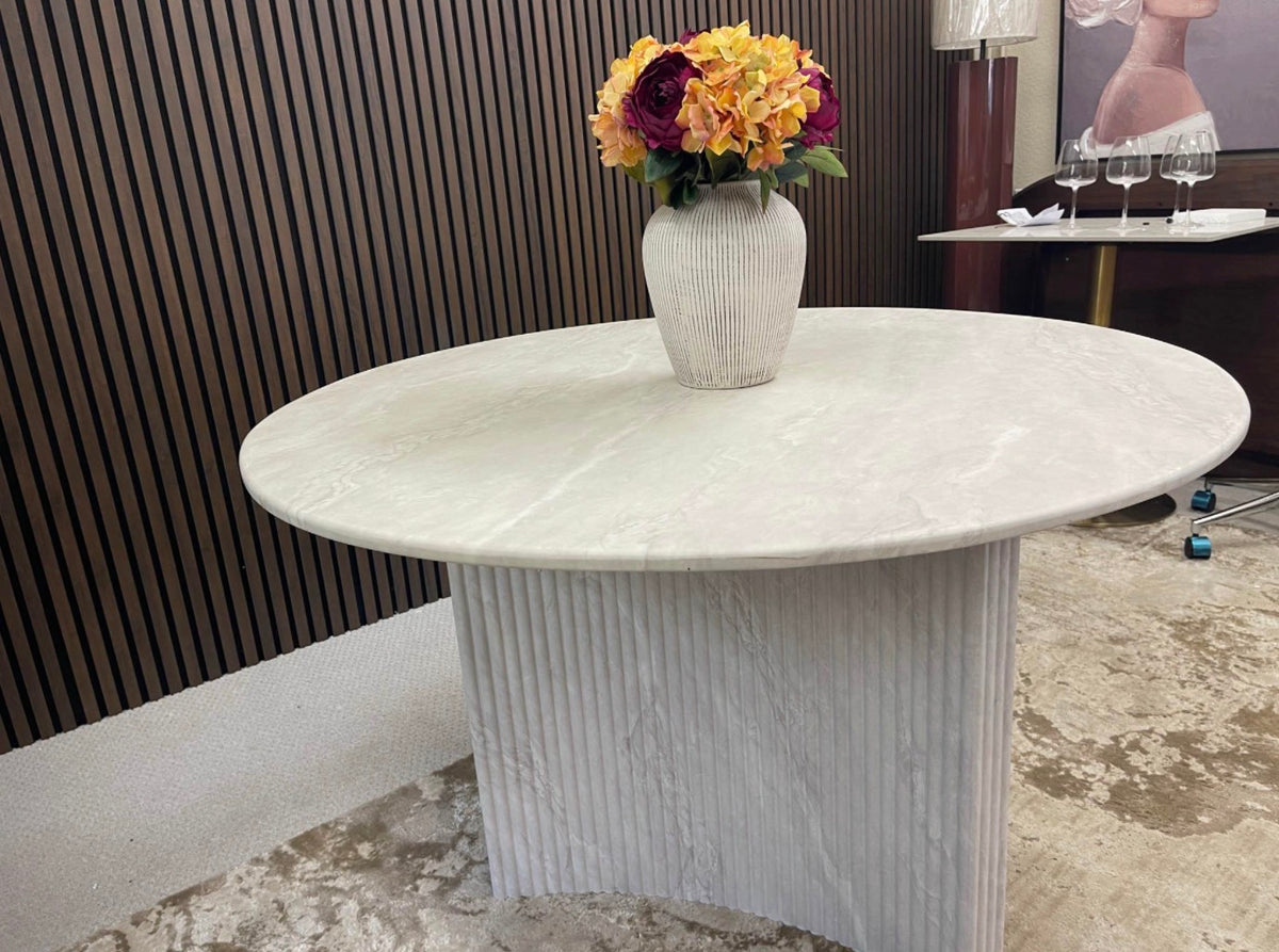 White Marble Round Dining Table