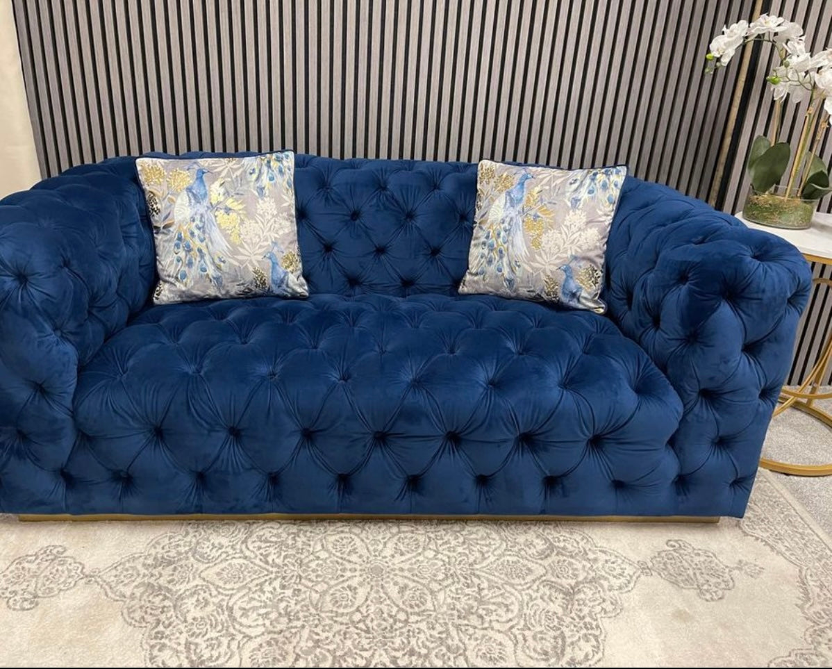 Blue navy velvet sofa