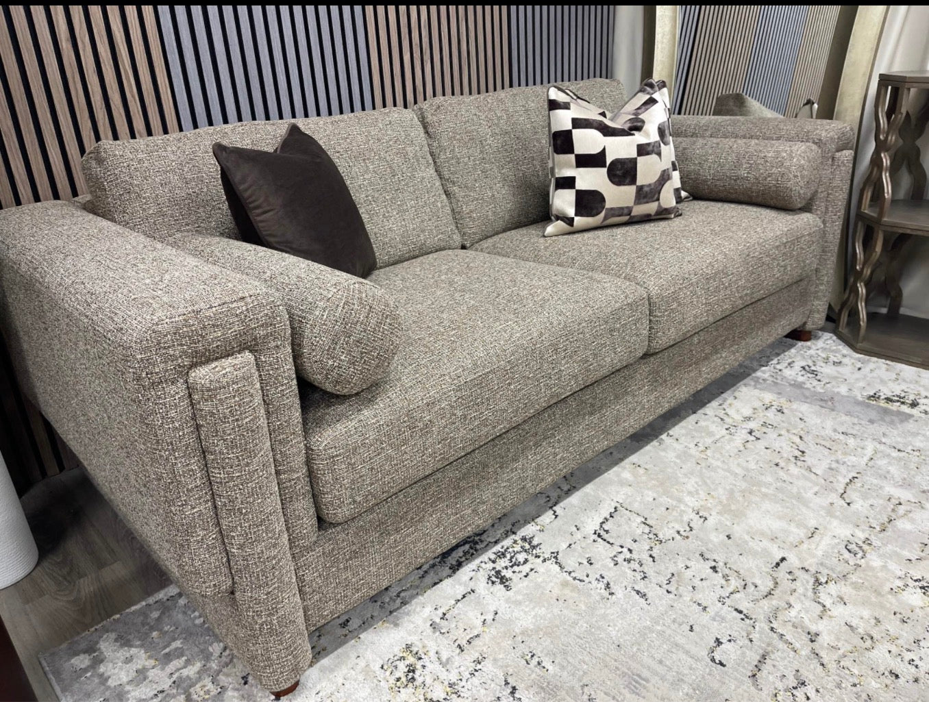 Speckled Cappuccino Boucle 3 Seater Sofa