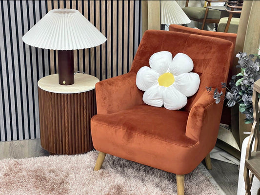 Next Soft Velvet Rust Brown Carter Accent Chair