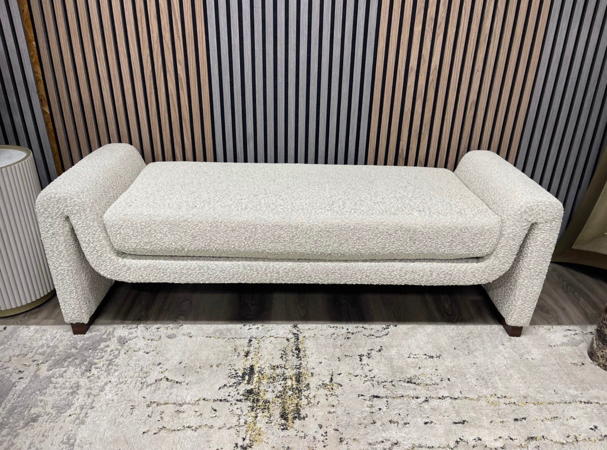 Bennett Speckled Stone Boucle Bench