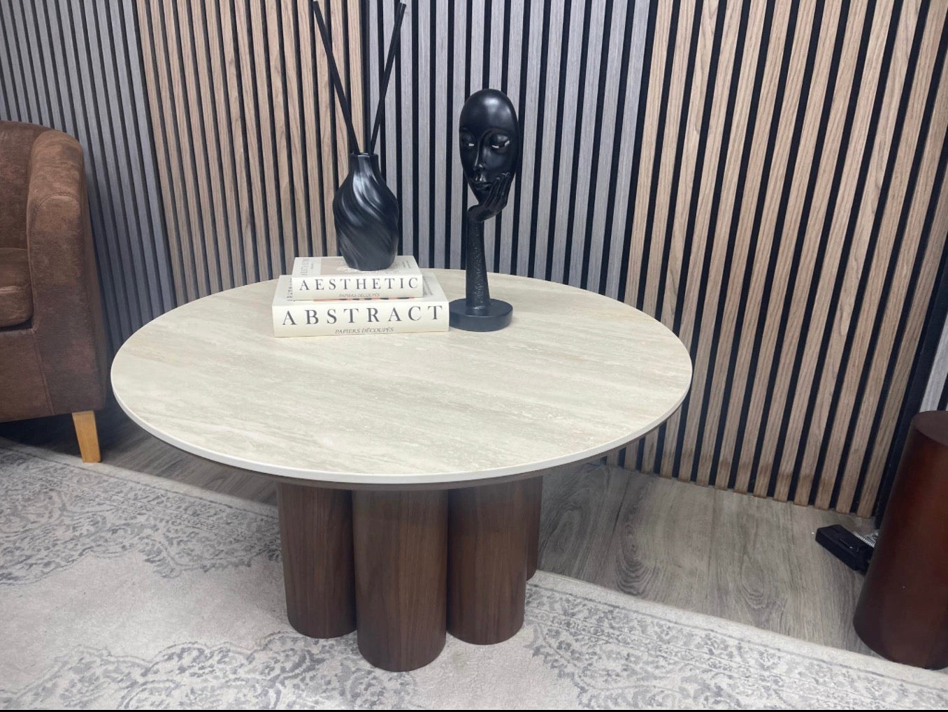 Noelle Round Stone Coffee Table