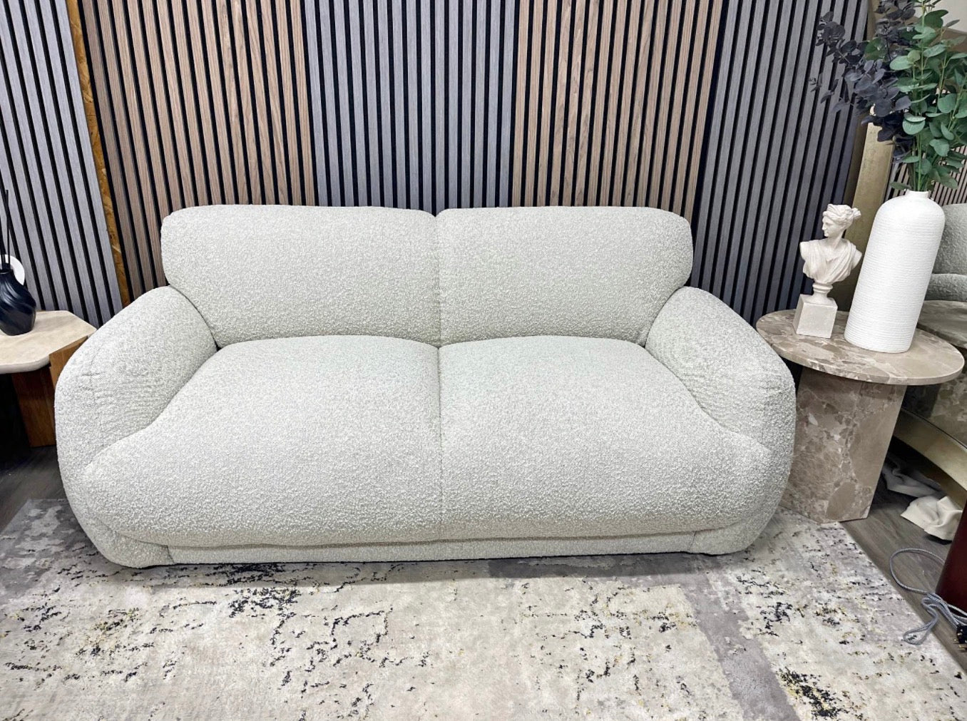 Cloud Speckled Stone Boucle 2 Seater Sofa