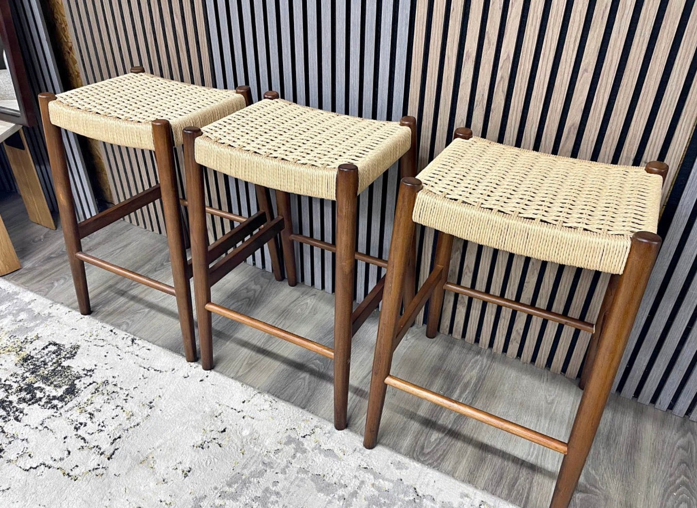 Wooden Kitchen Stools x3