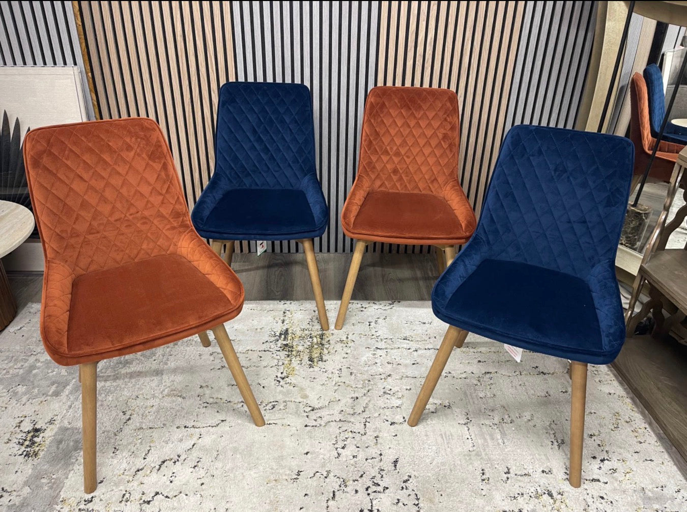 Round Ceramic Dining Table And 4 Dining Chairs