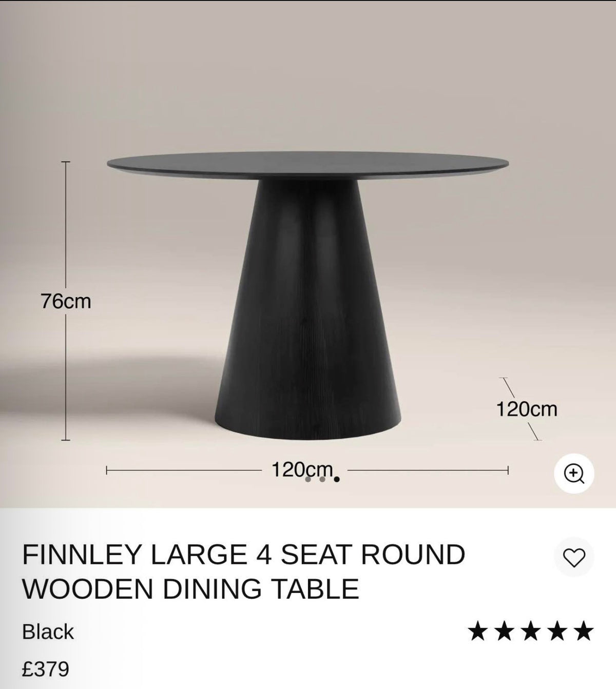 Black Wooden Round Dining Table