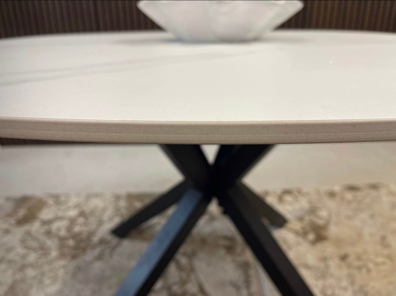 White Ceramic Round Dining Table