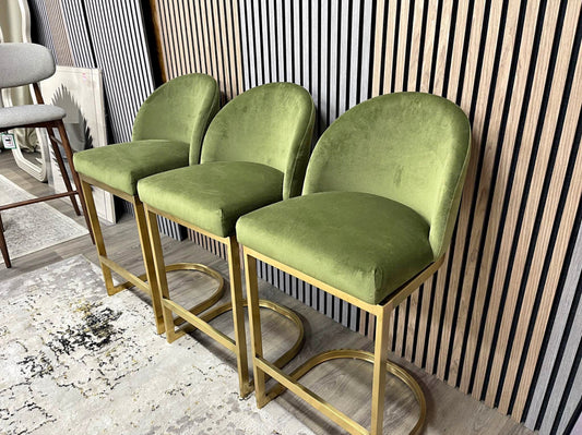 Matteo Green Velvet Kitchen Stools