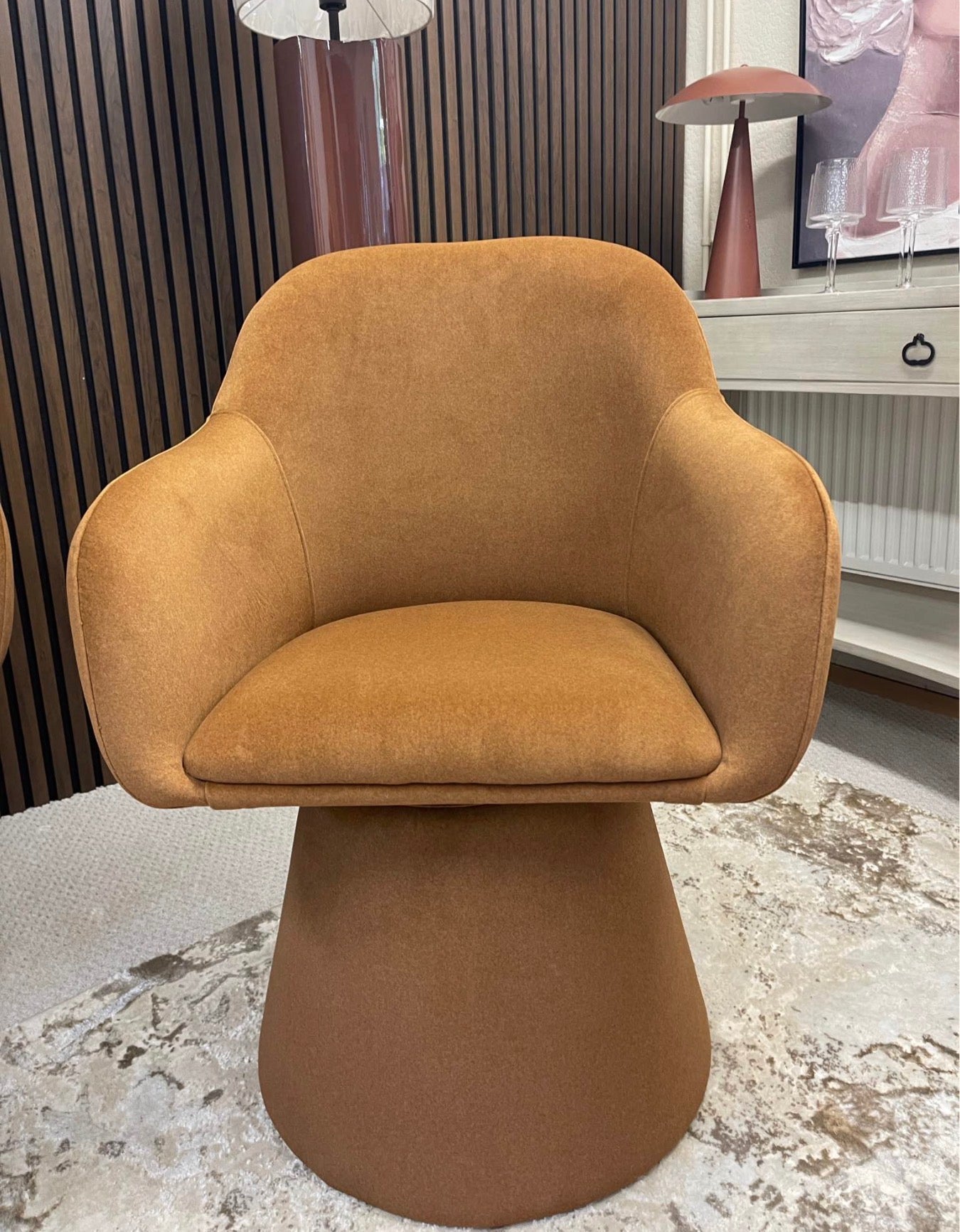 Herman Swivel Carver Dining Chairs x4