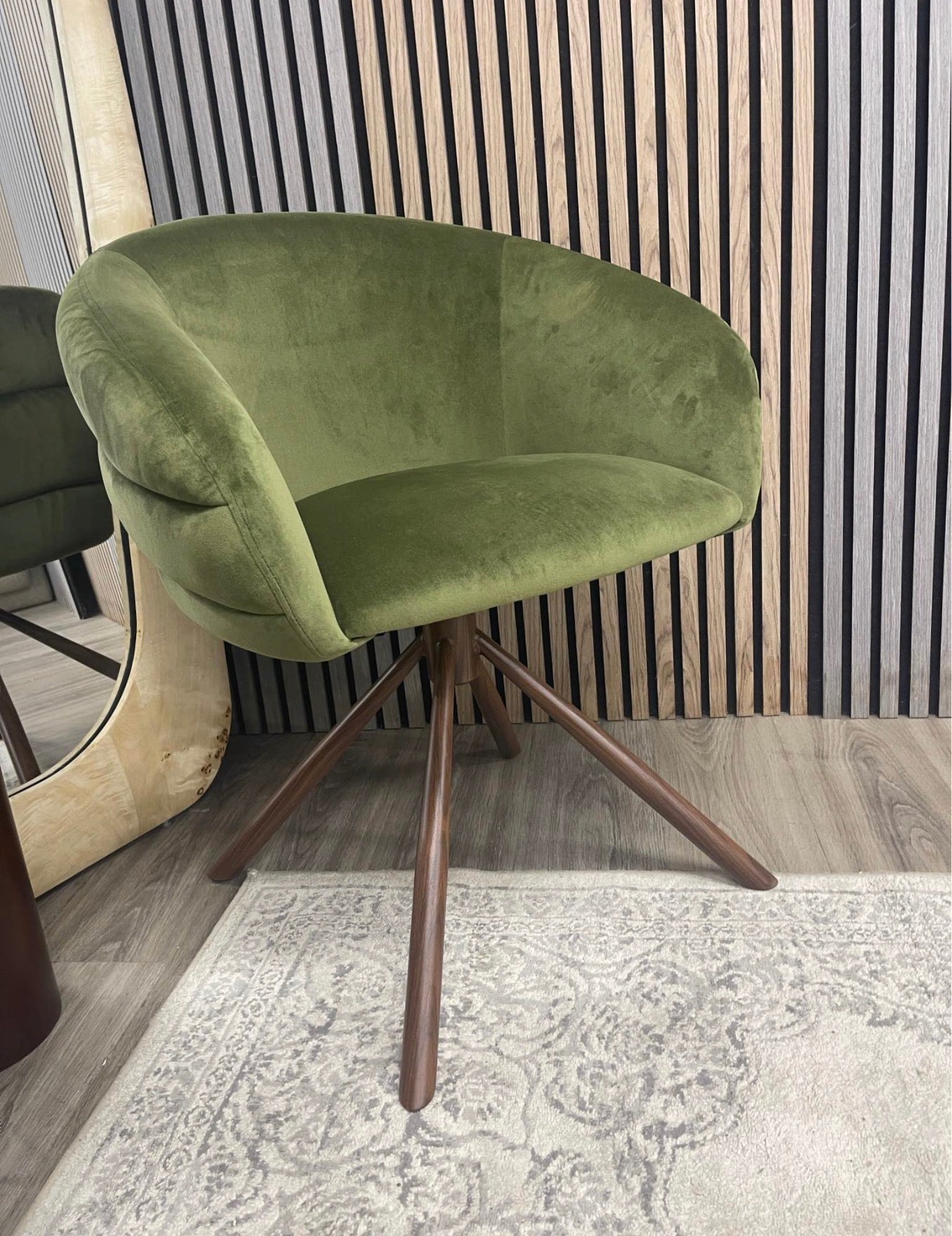 Moss Green Velvet Swivel Desk Chair