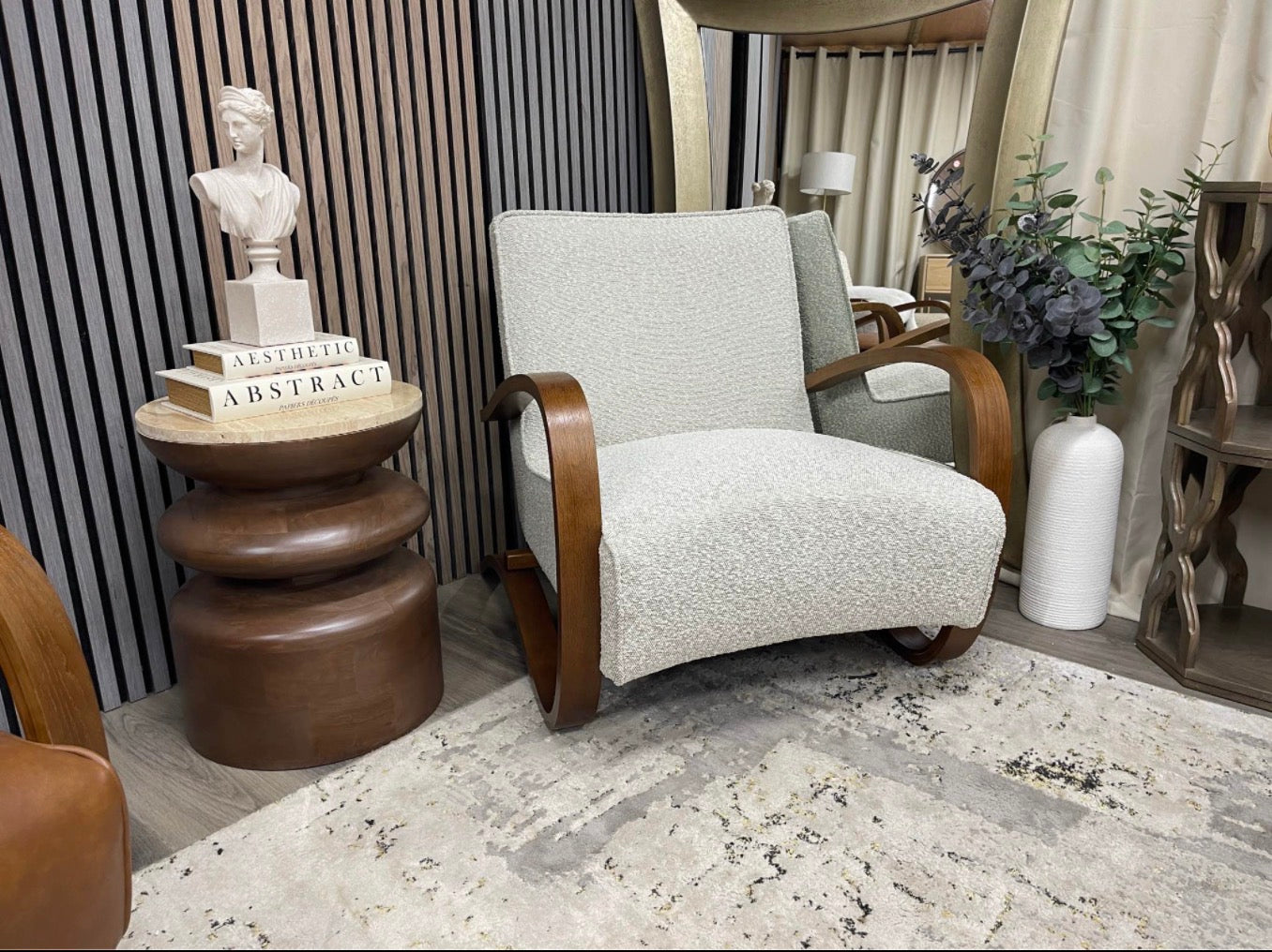 Speckled Stone Boucle Accent Chair