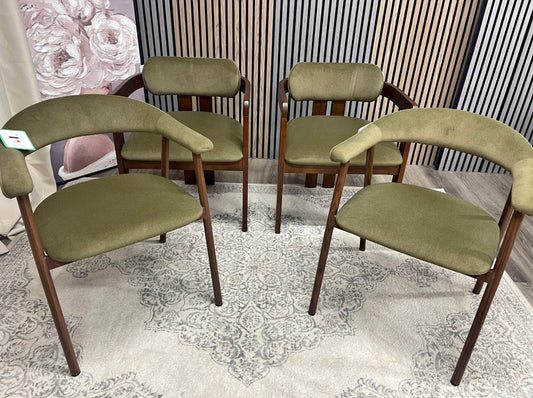 Moss Green Dining Chairs x4