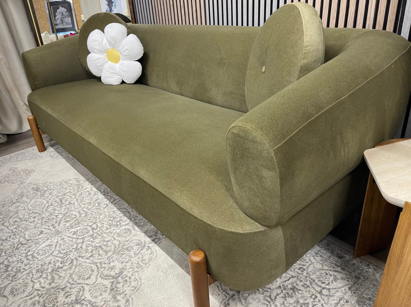 Mohair Velvet 3 Seater Sofa