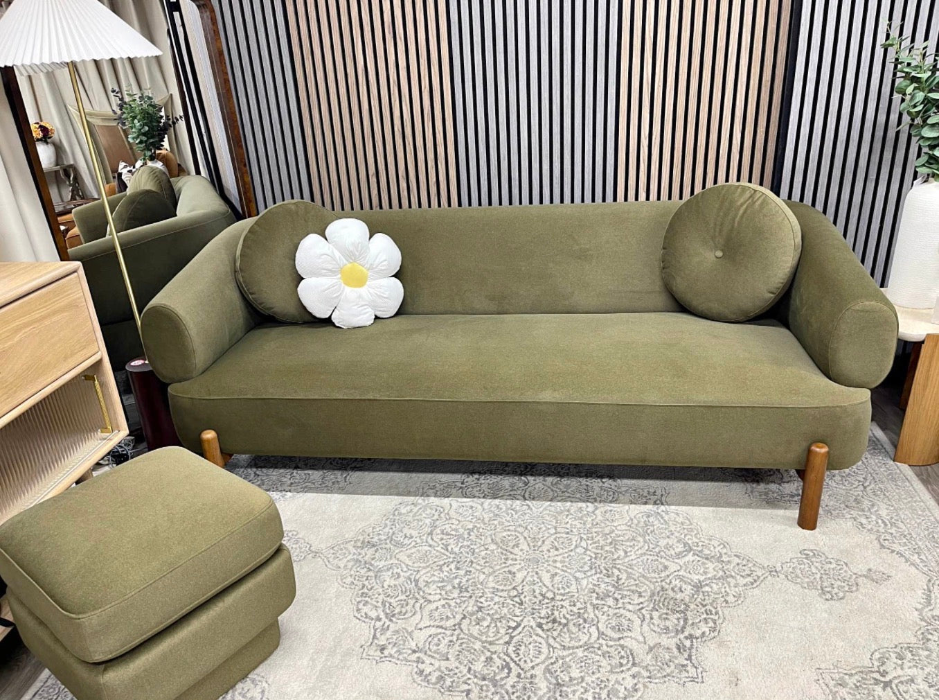 Mohair Velvet 3 Seater Sofa