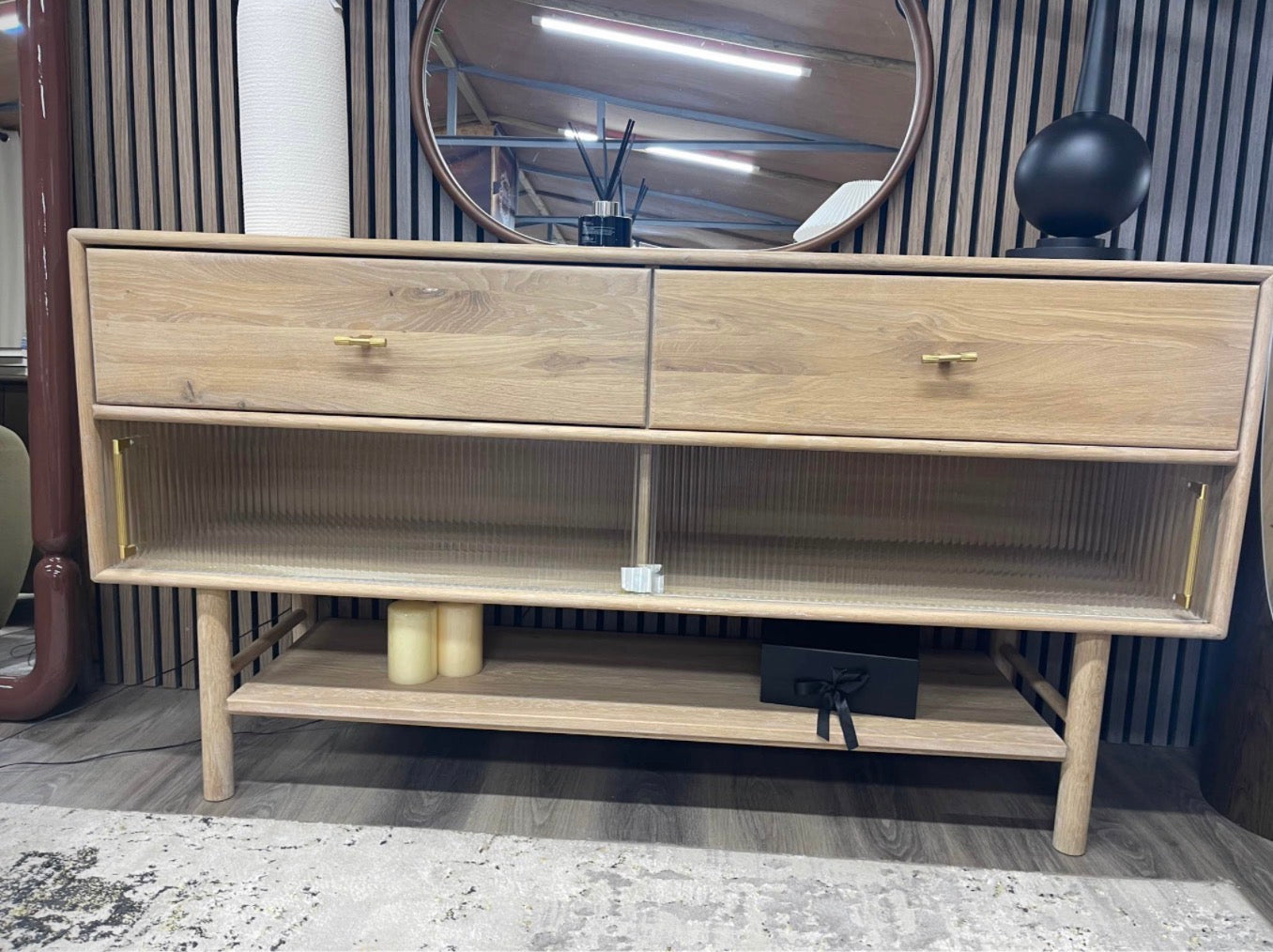 Komodo Large Oak Sideboard With Internal Lights