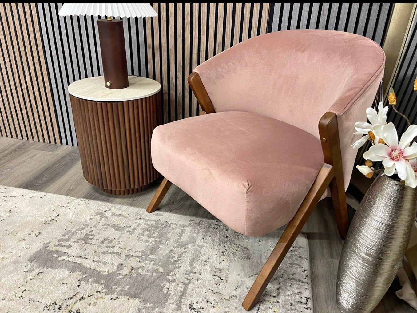 Kira Blush Pink Accent Chair