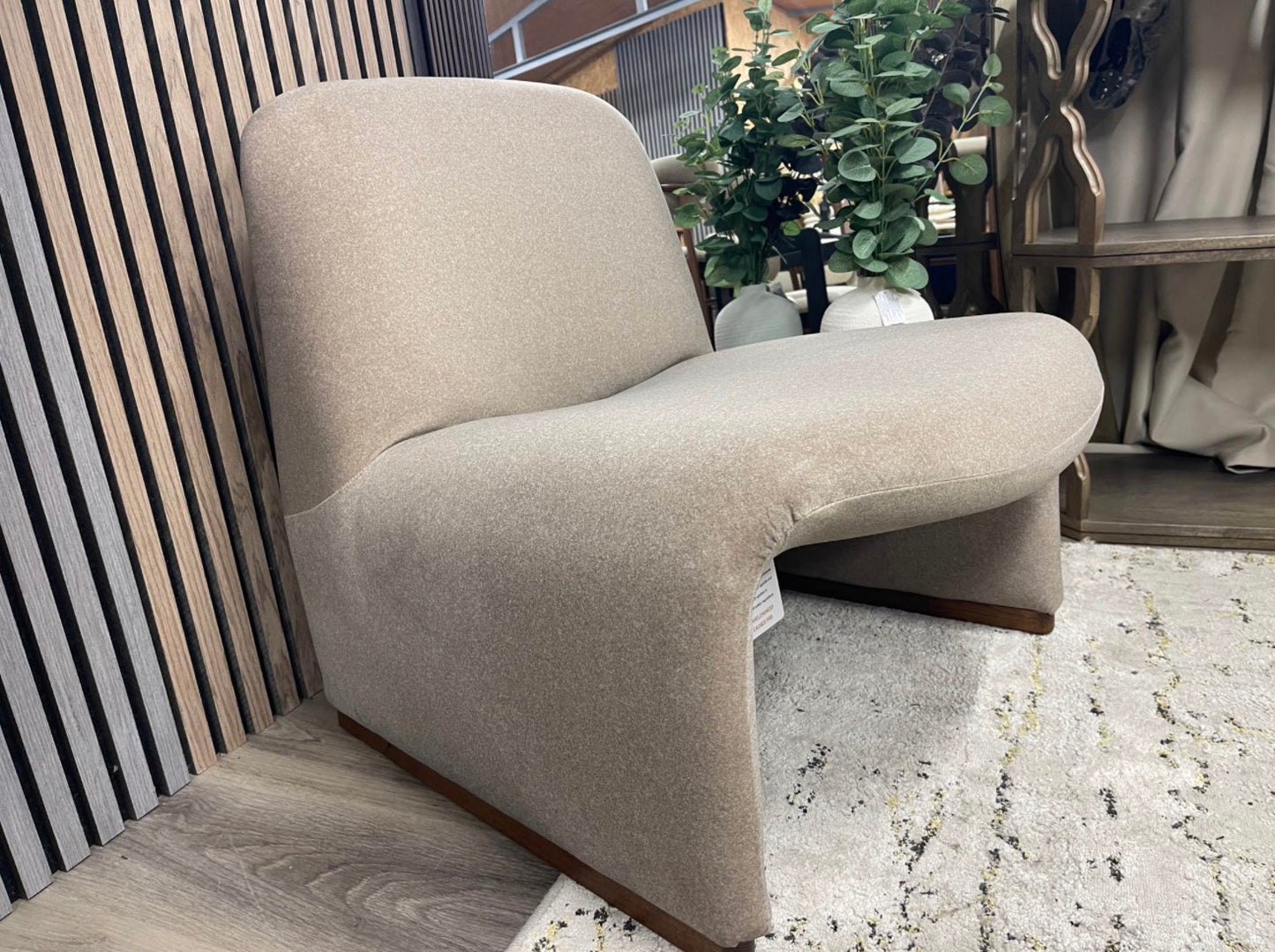 Arlet Truffle Brown Mohair Velvet Accent Chair