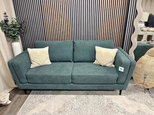 Teal Chenille 3 Seater Sofa