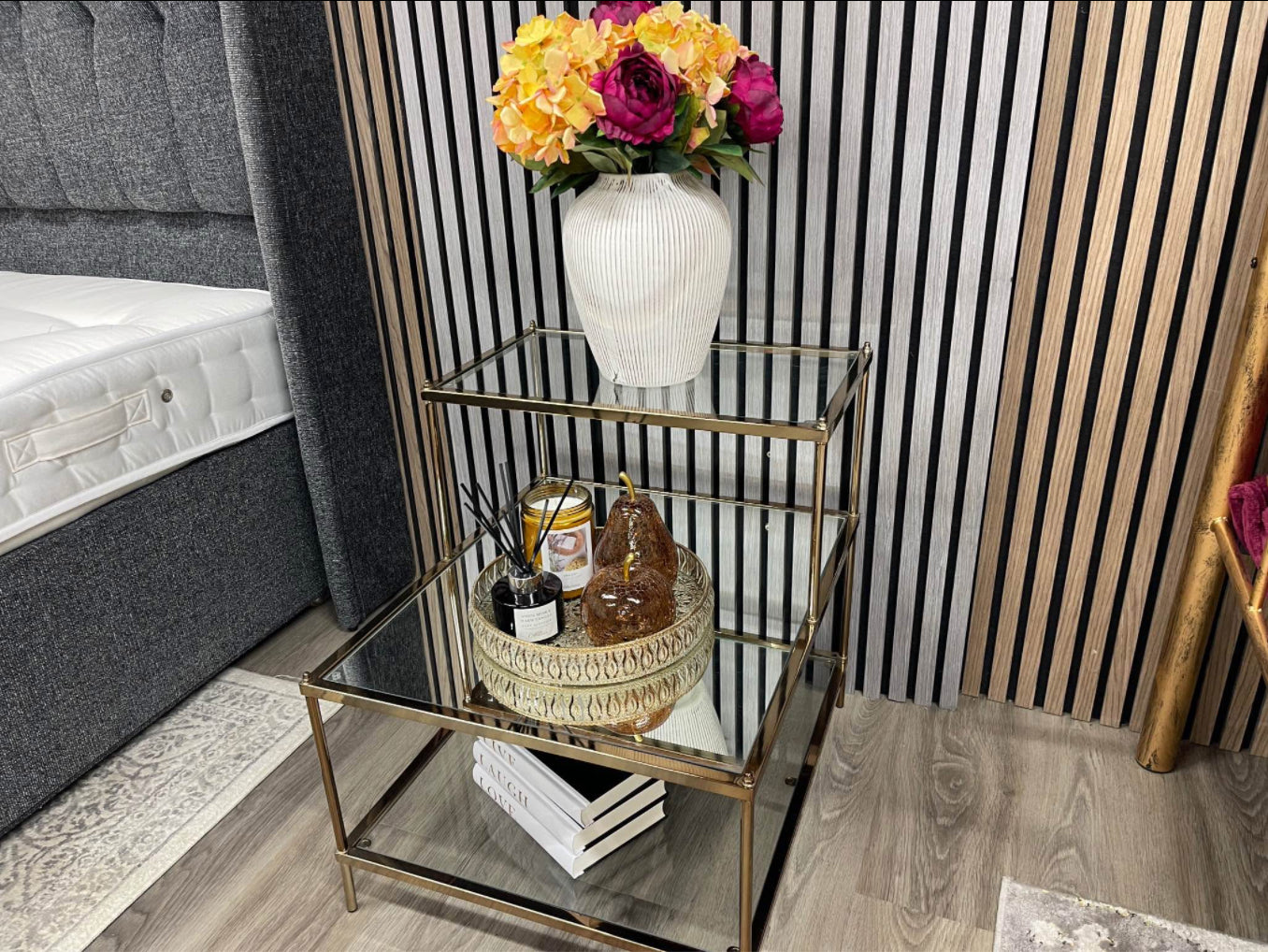 West Elm Terrace Glass Unit/Side Table