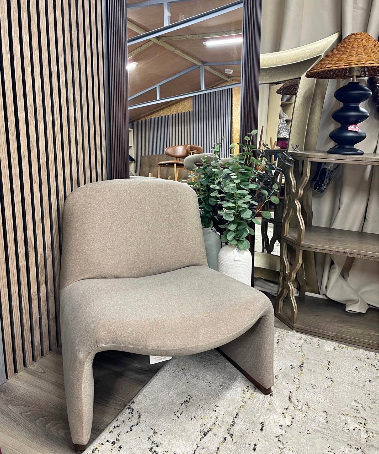 Arlet Truffle Brown Mohair Velvet Accent Chair