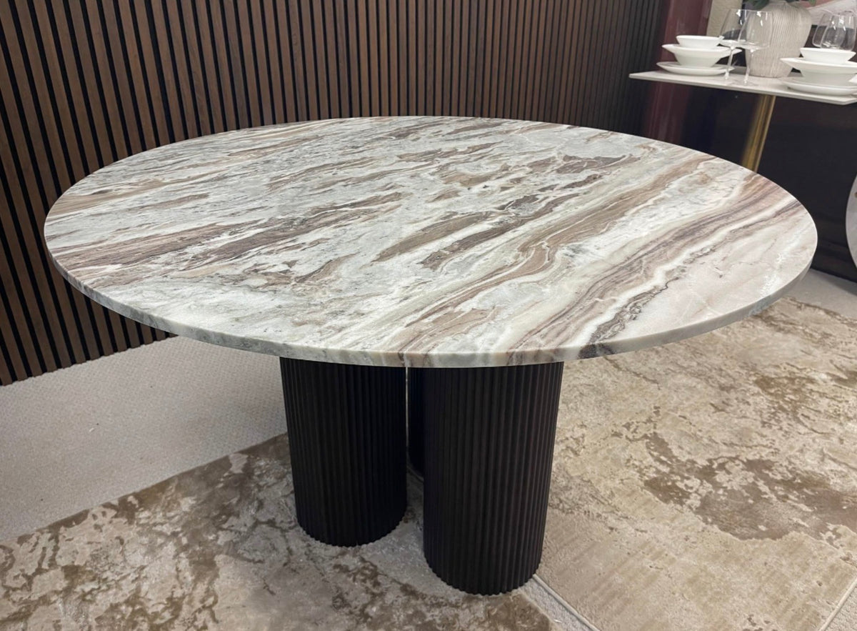 Fantasy Brown Marble Round Dining Table