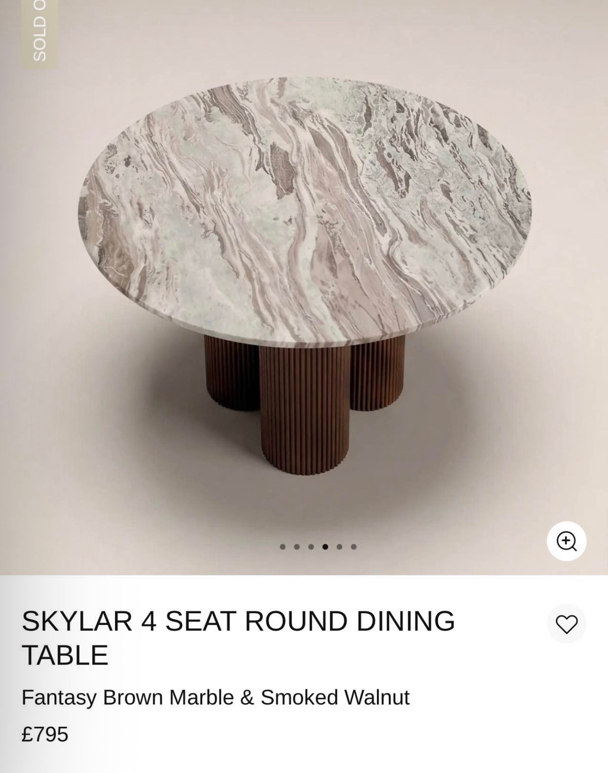 Fantasy Brown Marble Round Dining Table