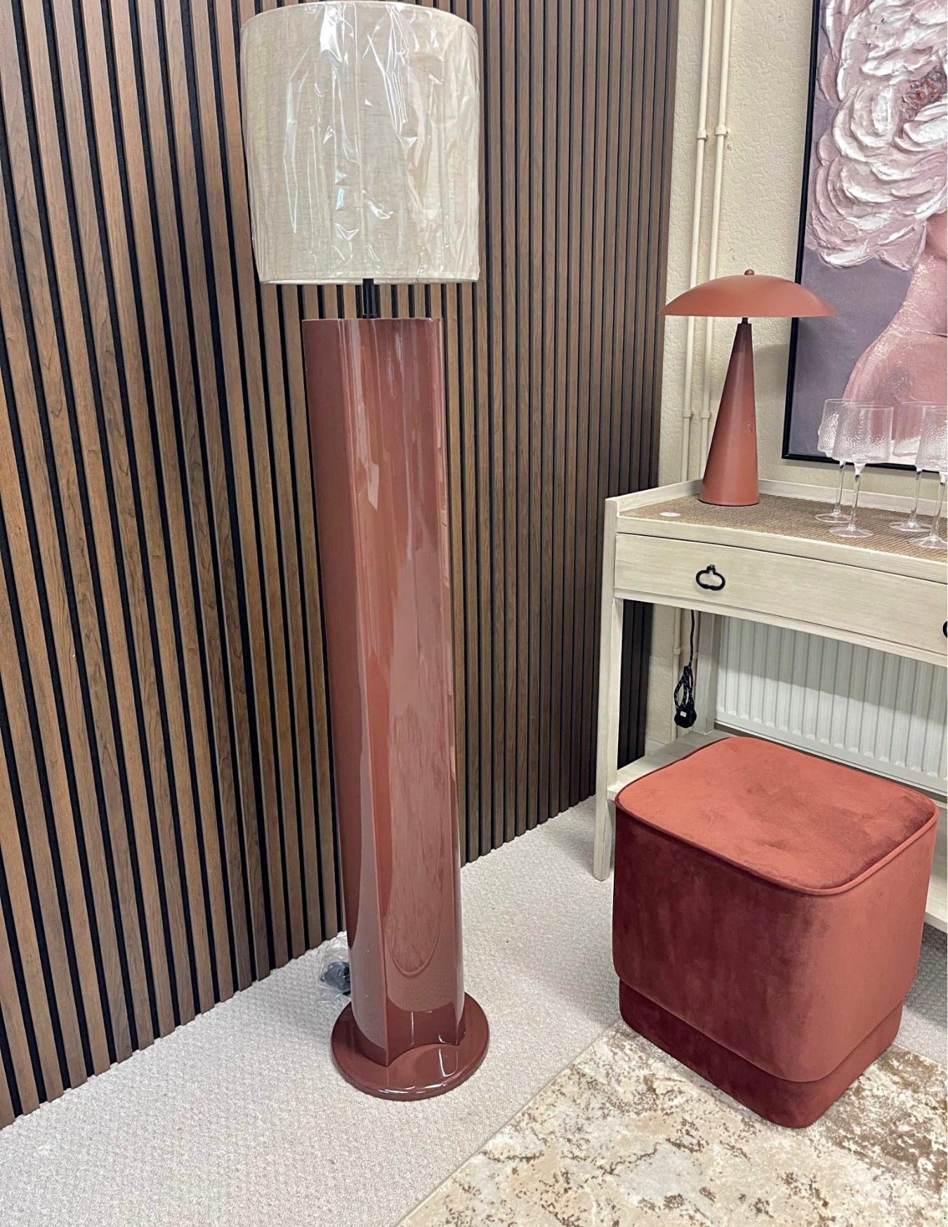 Burgundy Floor Lamp