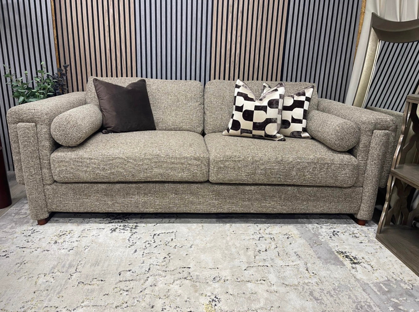 Speckled Cappuccino Boucle 3 Seater Sofa