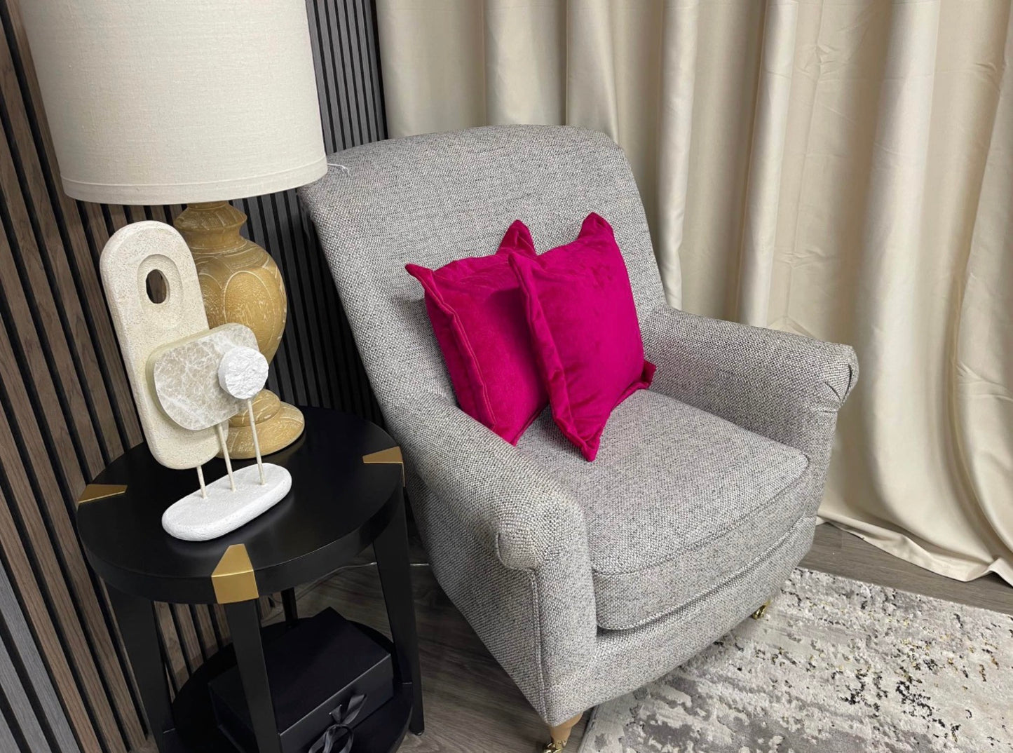 Next Chunky Weave Dove Grey Ashford Armchair