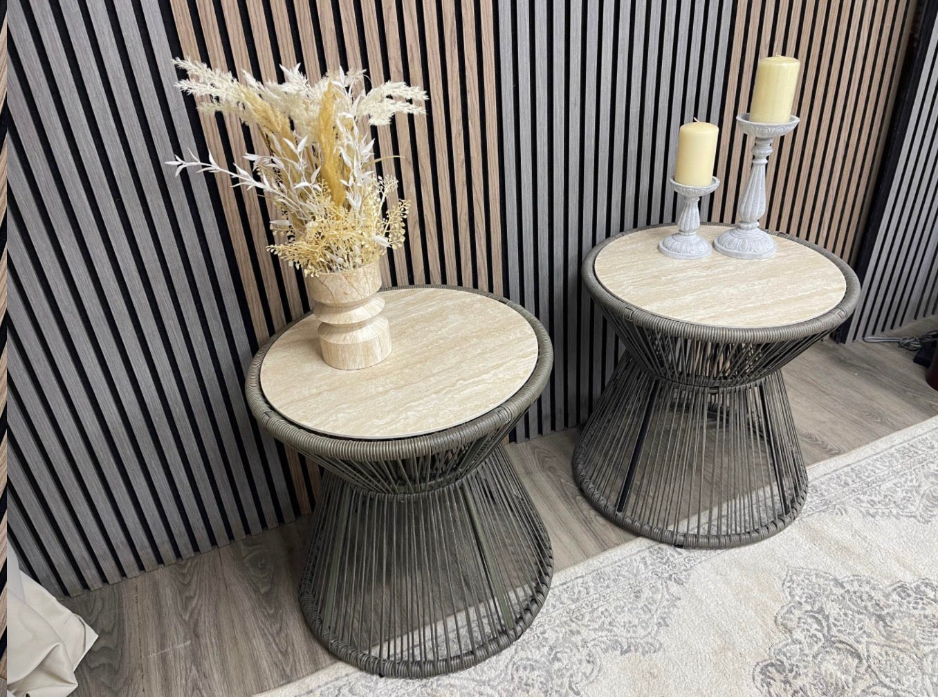 Garden Bistro Round Tables x2