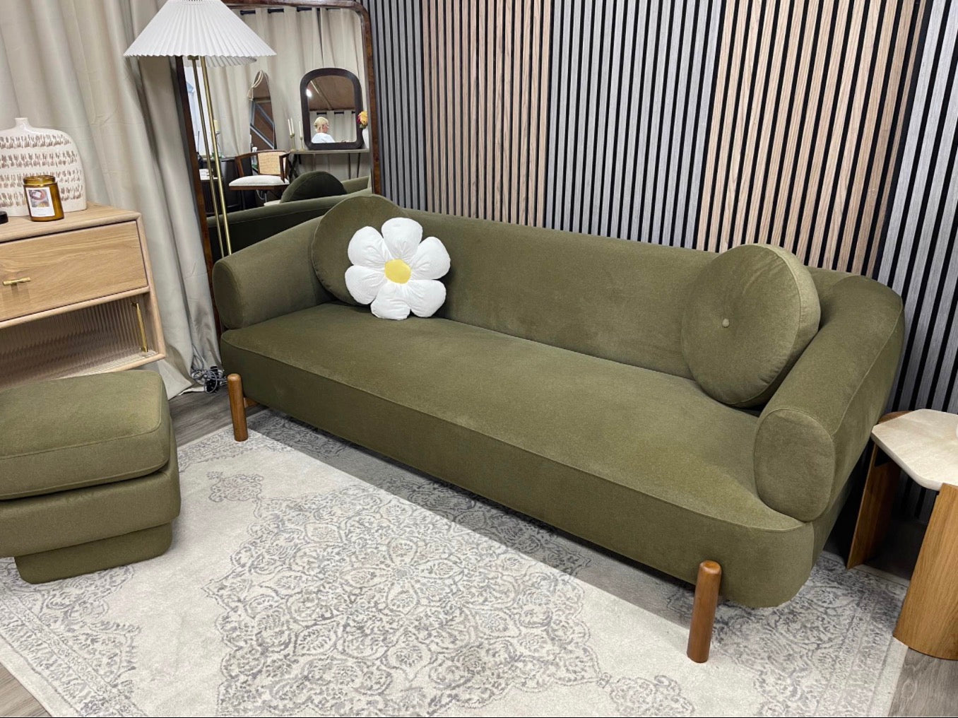 Mohair Velvet 3 Seater Sofa