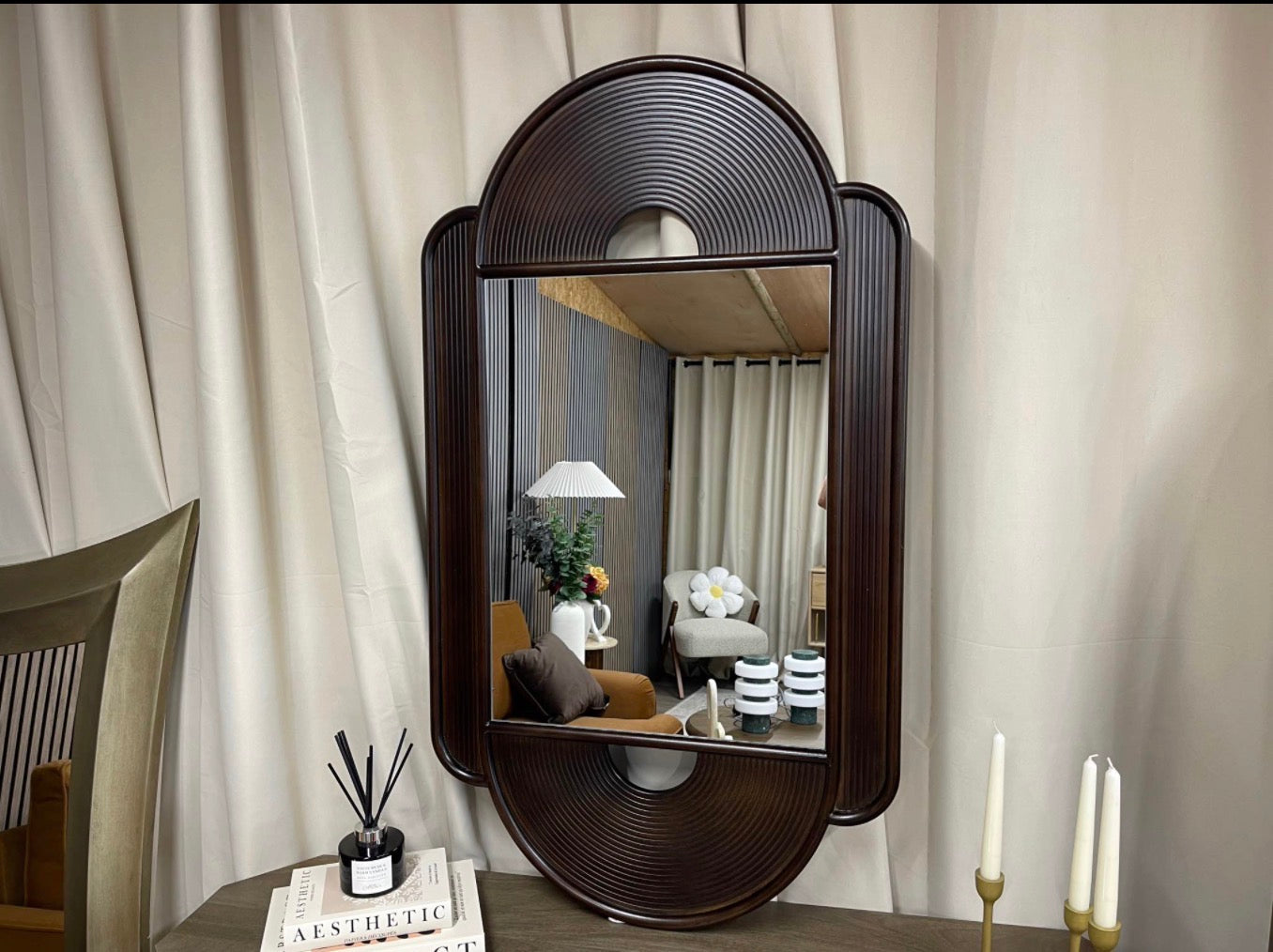 Margot Dark Walnut Wall Mirror