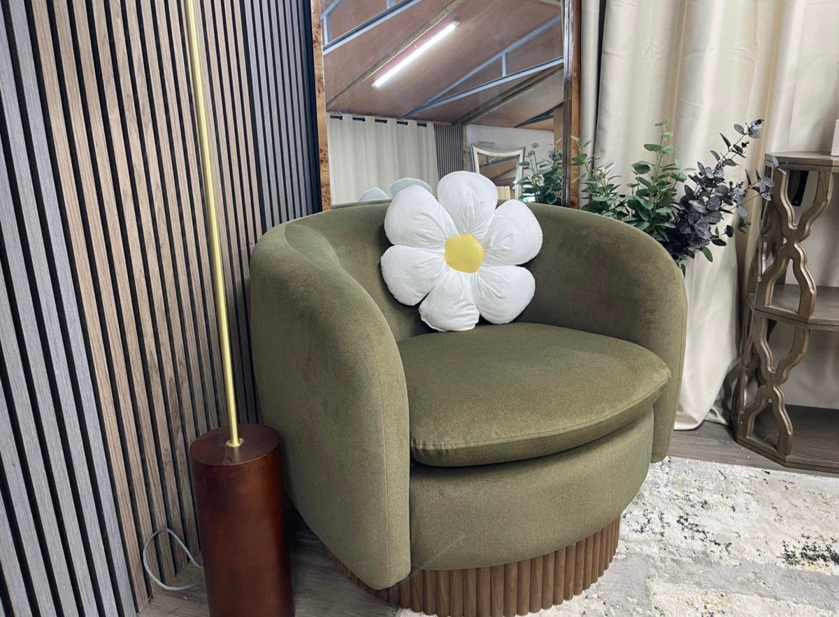 Viva Mohair Velvet Swivel Chair
