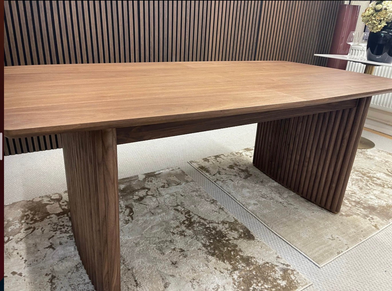 CALEB 6-8 SEAT RECTANGLE WOODEN EXTENDABLE DINING TABLE