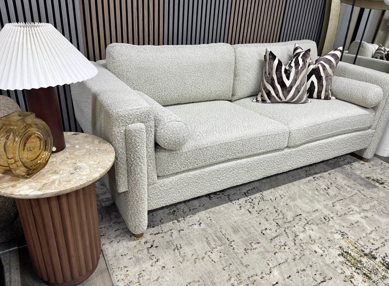 Speckled Stone Boucle 3 Seater Sofa