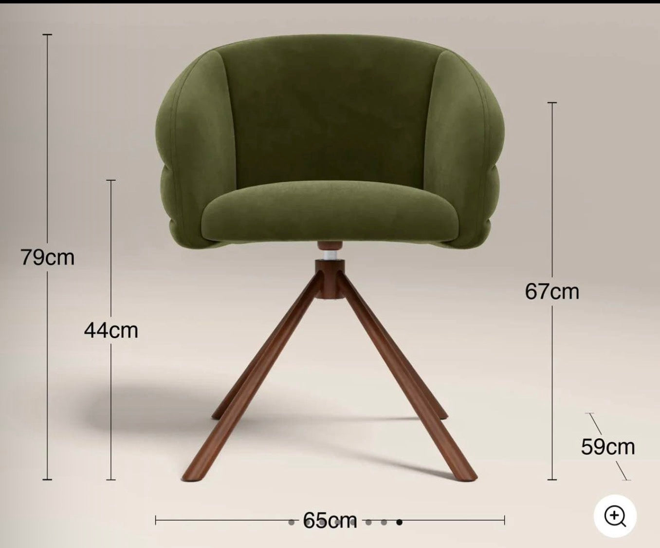 Moss Green Velvet Swivel Desk Chair