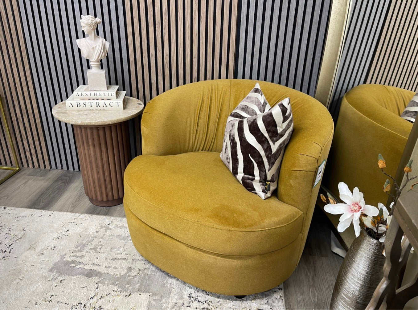 Portland Mohair Mustard Accent Chair