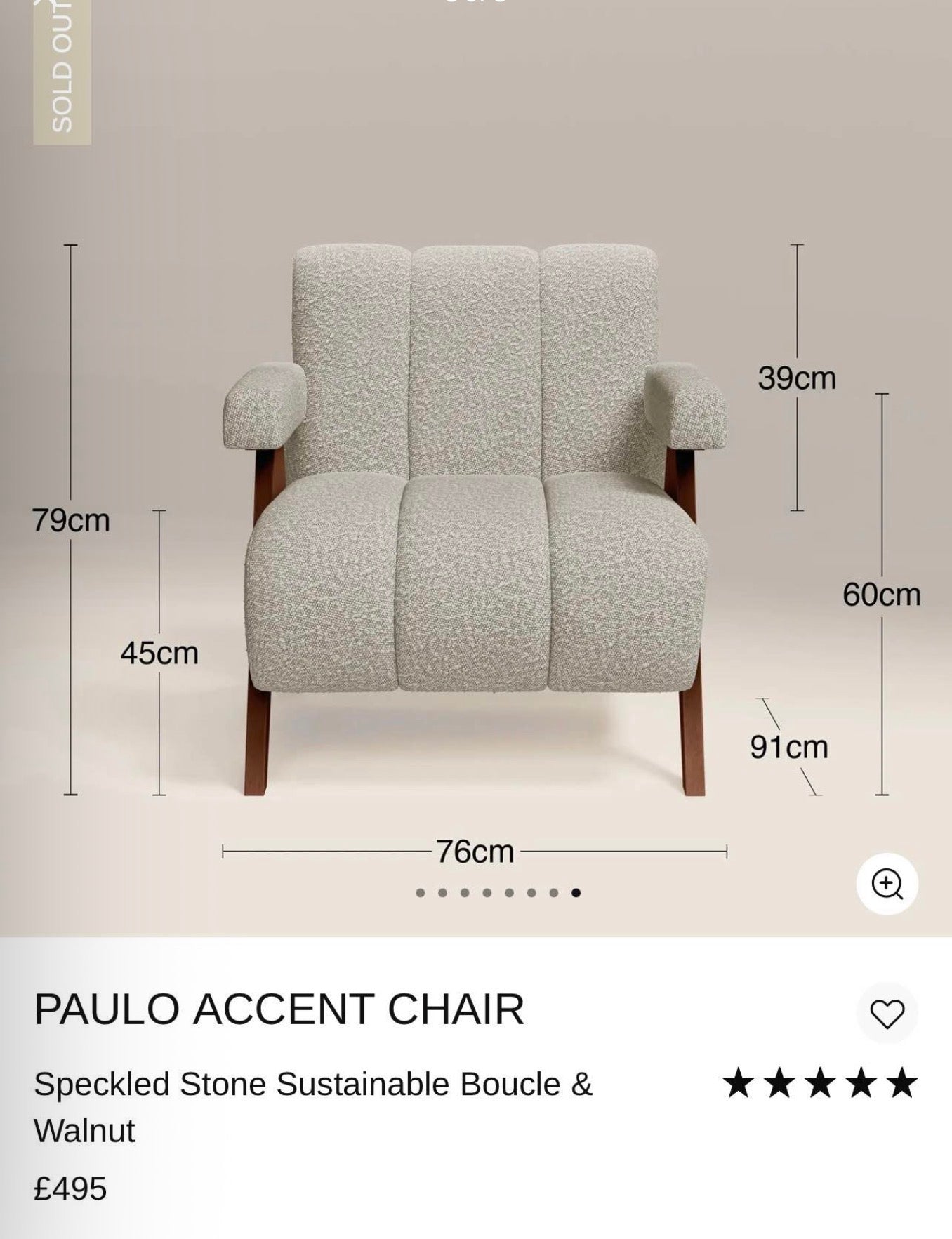 Paulo Speckled Stone Boucle Armchair