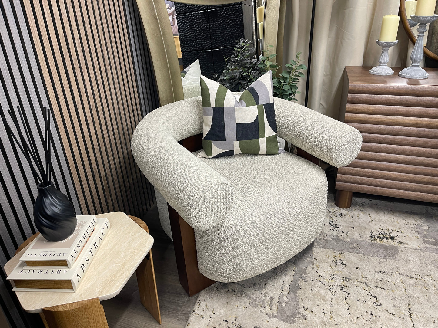 Speckled Boucle Accent Chair