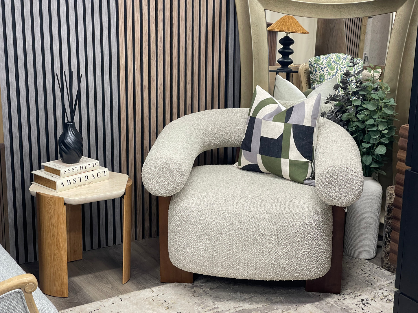 Speckled Boucle Accent Chair