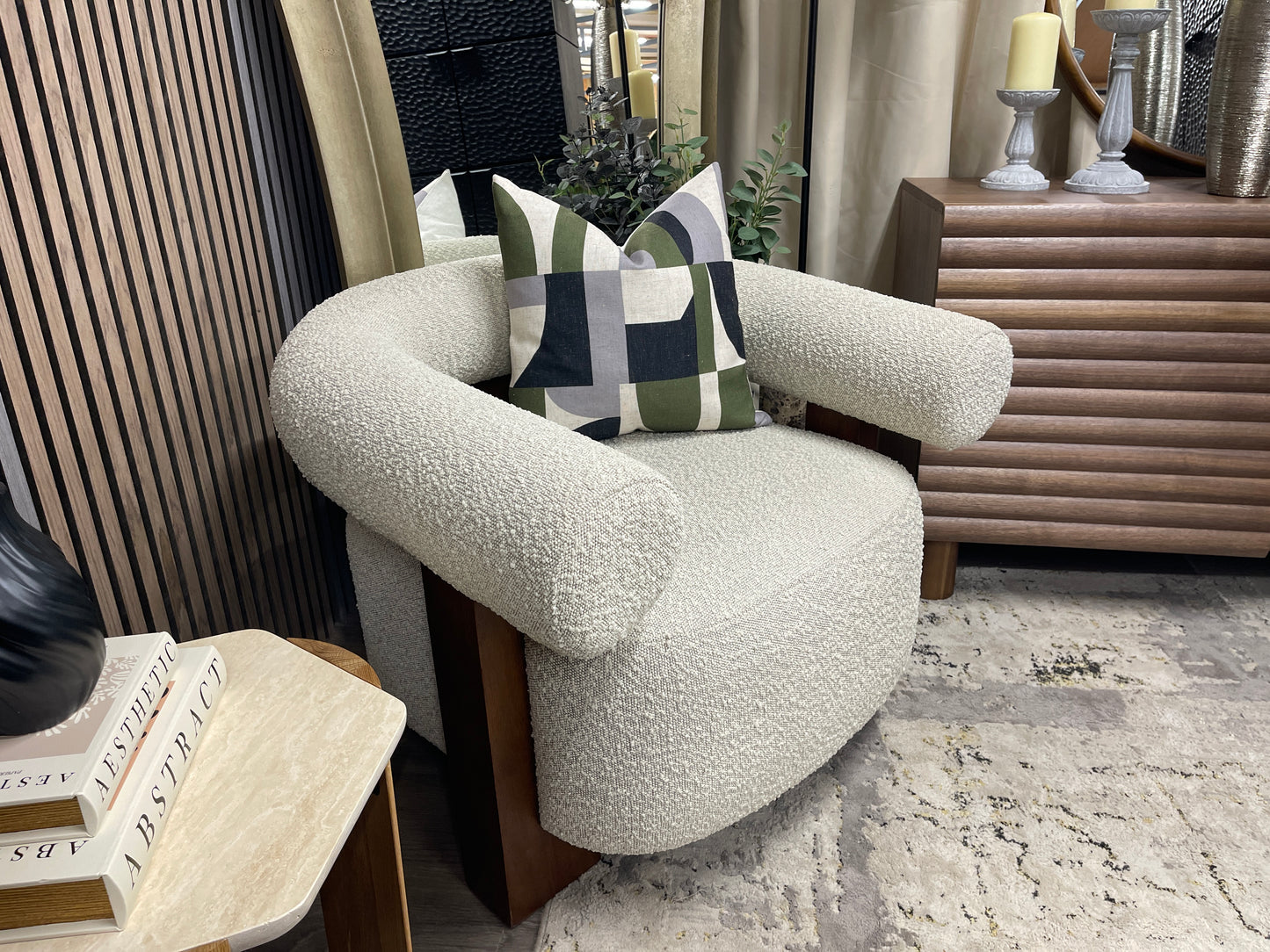Speckled Boucle Accent Chair