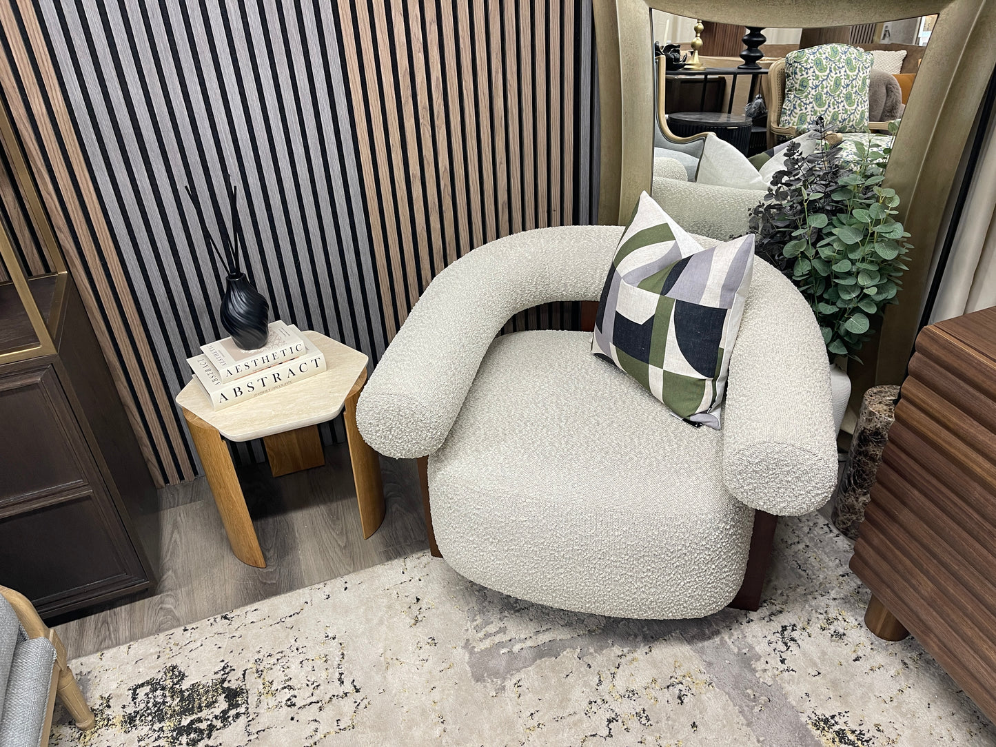 Speckled Boucle Accent Chair